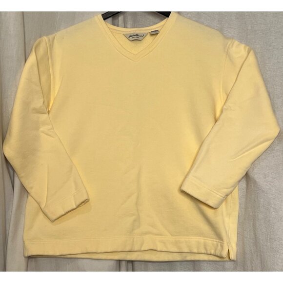 Eddie Bauer Womens V-Neck Pullover Sweater Bundle Medium Pink Yellow Cotton flaw - Picture 2 of 16